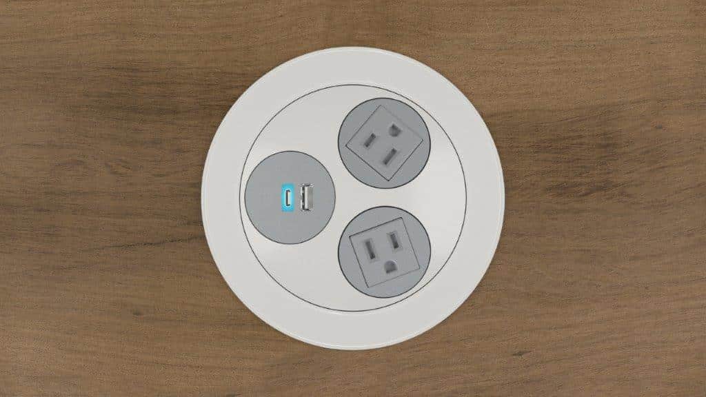 Wink option added to table with two outlets and usb