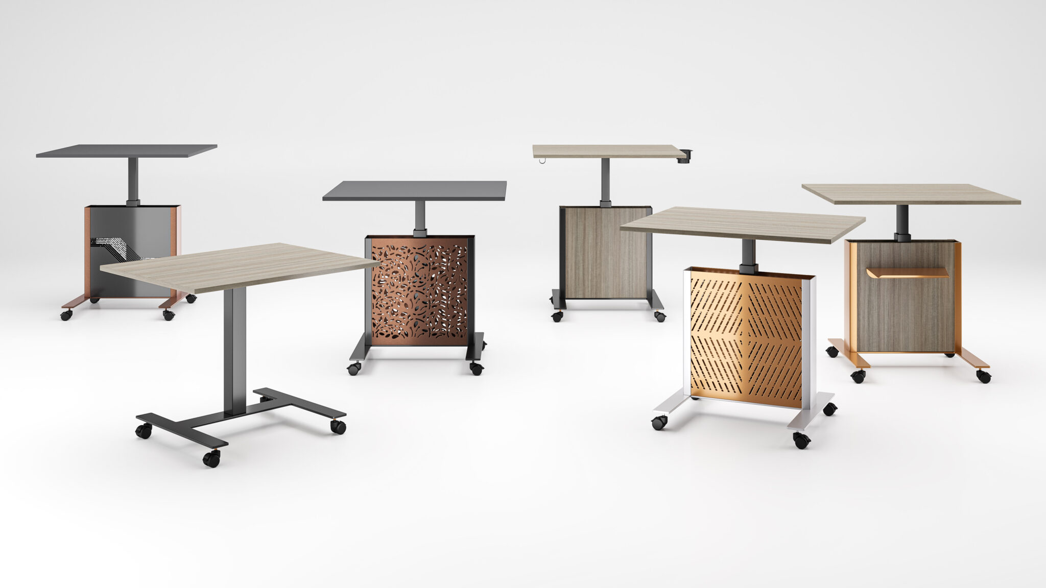 variation rolling tables with casters from hi5 furniture