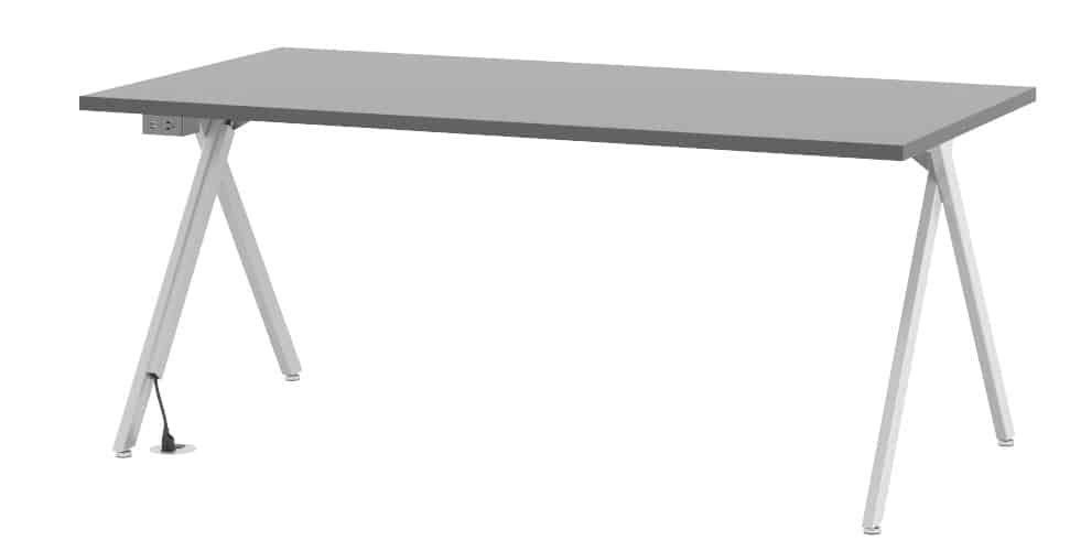 Table with power outlet in the leg