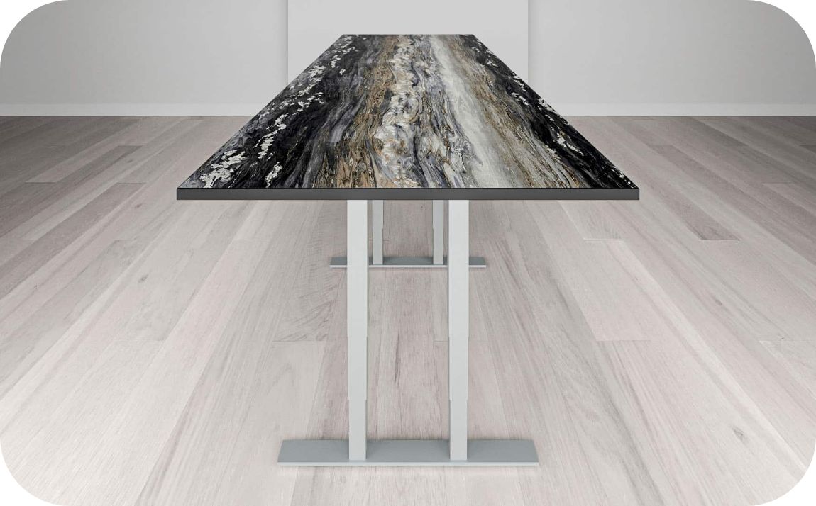 One empire table with stone finish