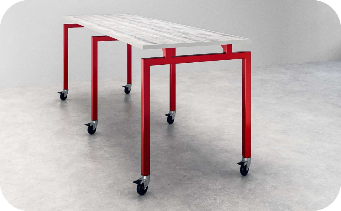 Table with red legs from the Lincoln collection