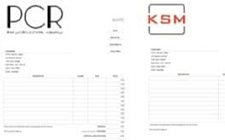 KSM and PCR Sales document examples