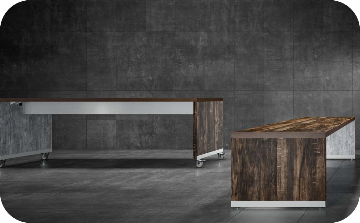 Two dark wood finish table from the Union collection