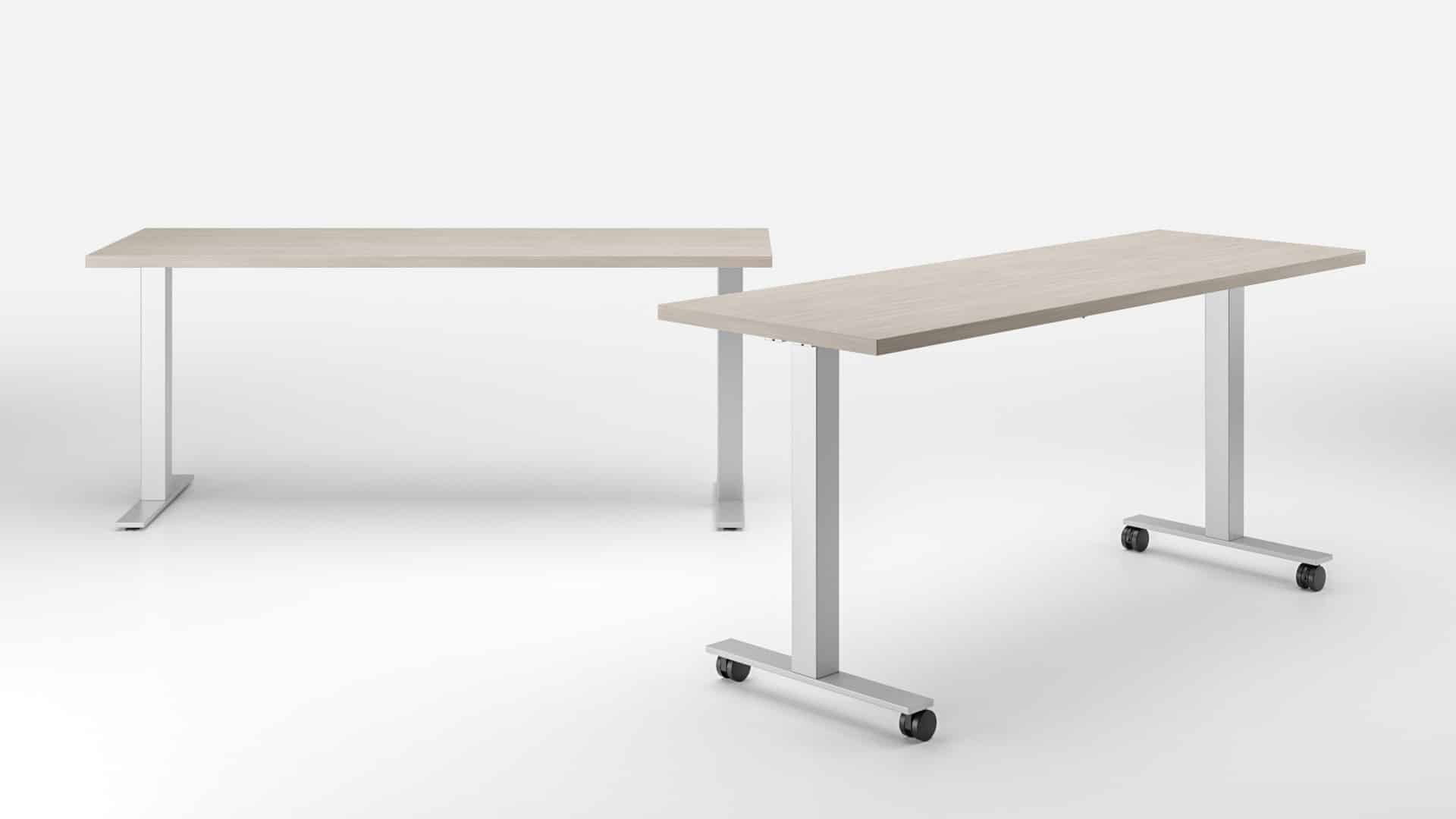 Empire training tables - thin rectangular, on casters and not on casters