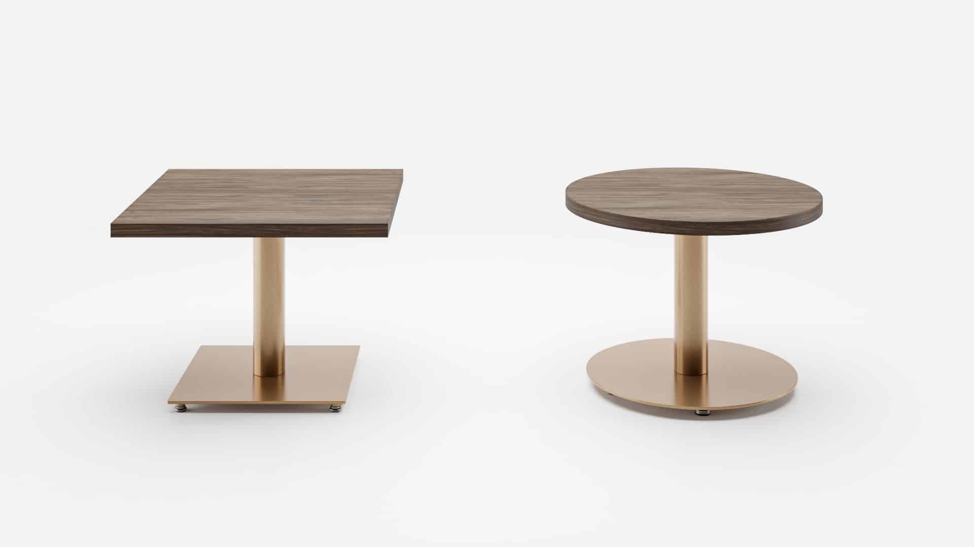 Island Lounge tables, circle and square